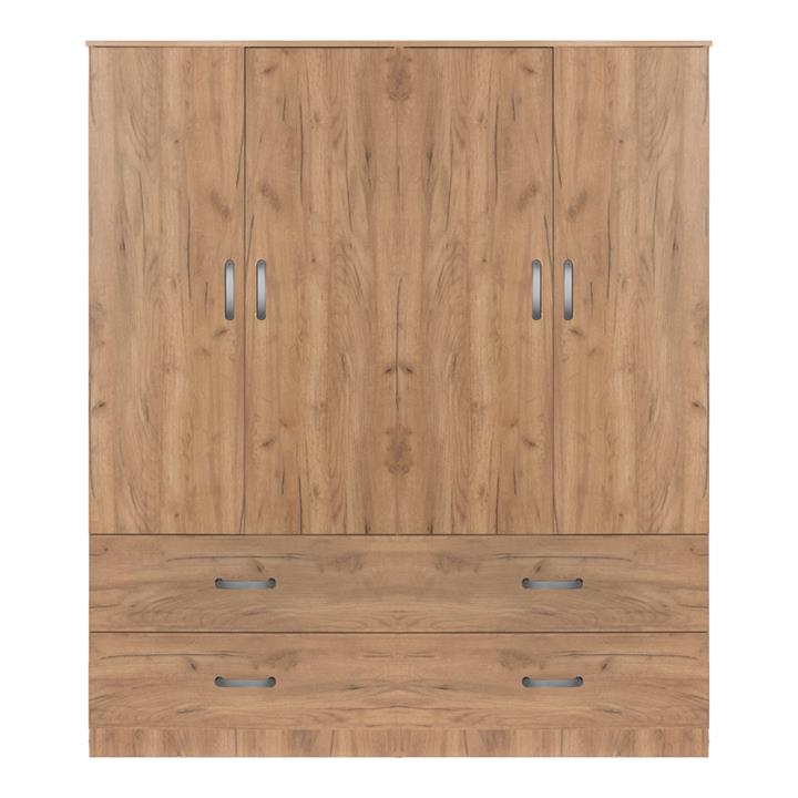 Zelia B pakoworld four-leaf wardrobe with 4 drawers natural color 158x42x180cm