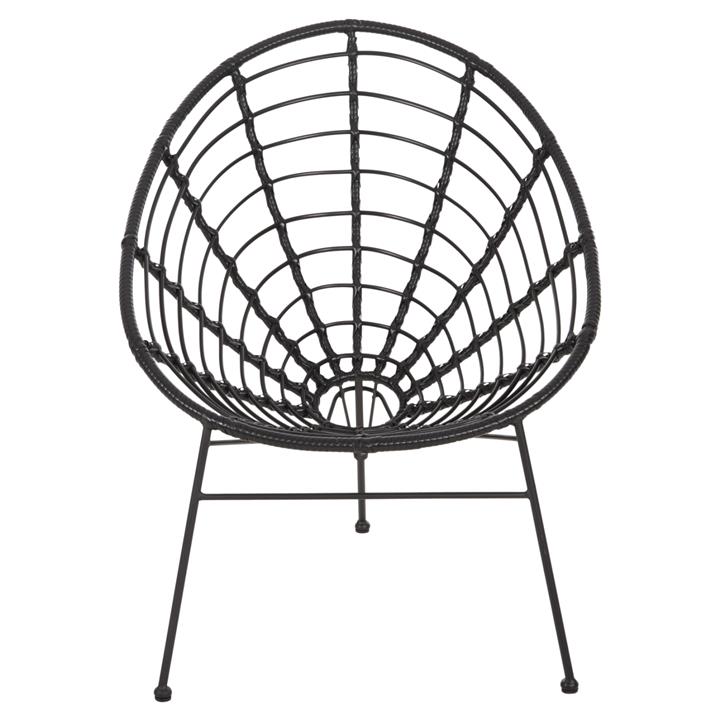 ARMCHAIR NEST-TYPE ALLEGRA HM5458.12 BLACK METAL-WICKER IN BLACK 73x78x88H cm.