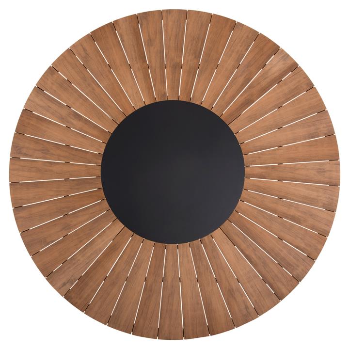 OUTDOOR ROUND TABLE MORIL HM6041.01 ALUMINUM IN ANTHRACITE-POLYWOOD IN NATURAL WOOD Φ120cm.