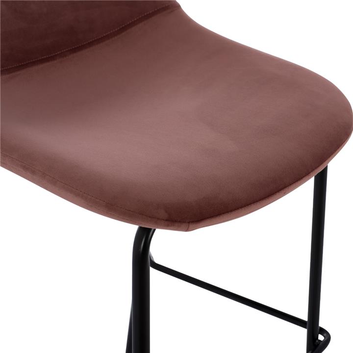 VINCENT STOOL VELVET DUSTY PINK AND METAL FRAME HM8579.12 56,5Χ47Χ106 cm.