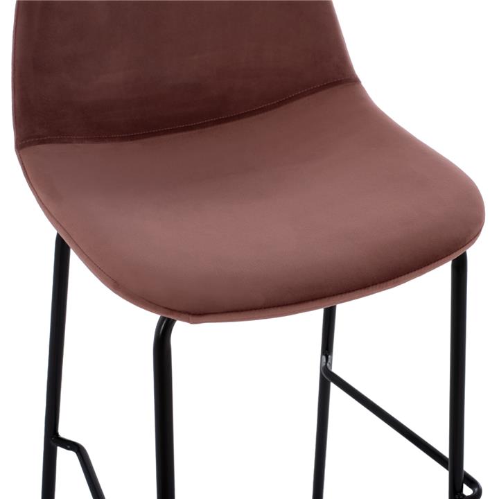 VINCENT STOOL VELVET DUSTY PINK AND METAL FRAME HM8579.12 56,5Χ47Χ106 cm.