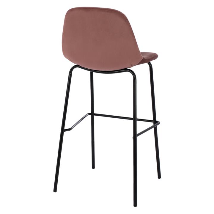 VINCENT STOOL VELVET DUSTY PINK AND METAL FRAME HM8579.12 56,5Χ47Χ106 cm.