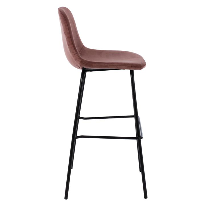 VINCENT STOOL VELVET DUSTY PINK AND METAL FRAME HM8579.12 56,5Χ47Χ106 cm.