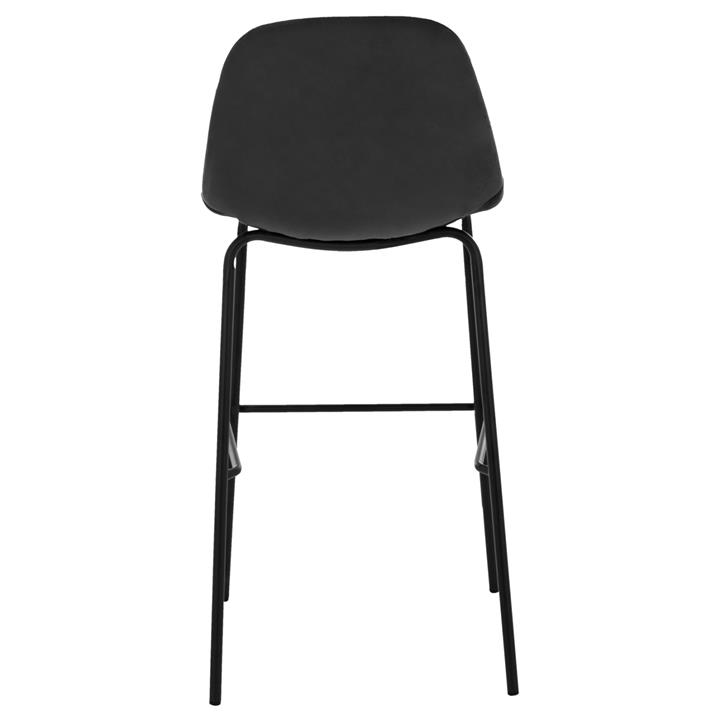 STOOL VINCENT HM8579.14, VELVET BLACK, METAL FRAME 56,5x47x106 cm.