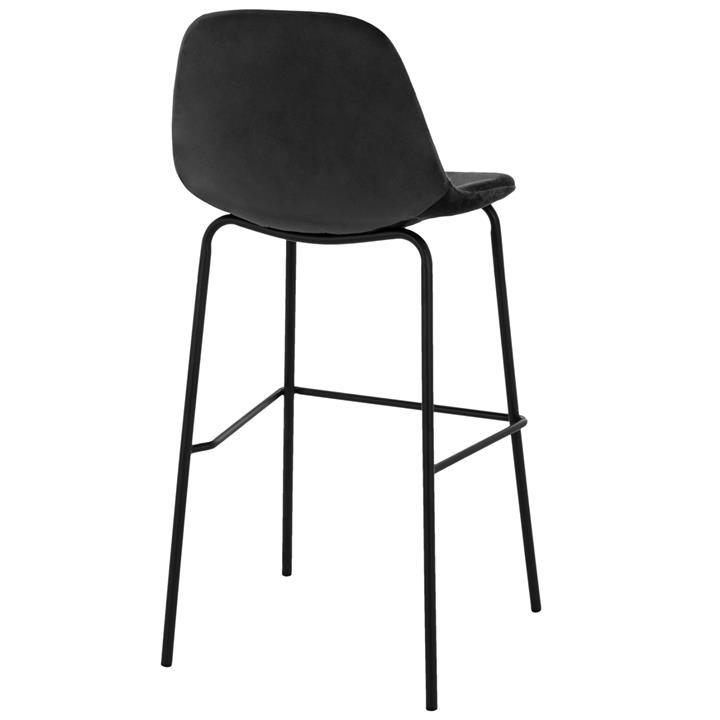 STOOL VINCENT HM8579.14, VELVET BLACK, METAL FRAME 56,5x47x106 cm.