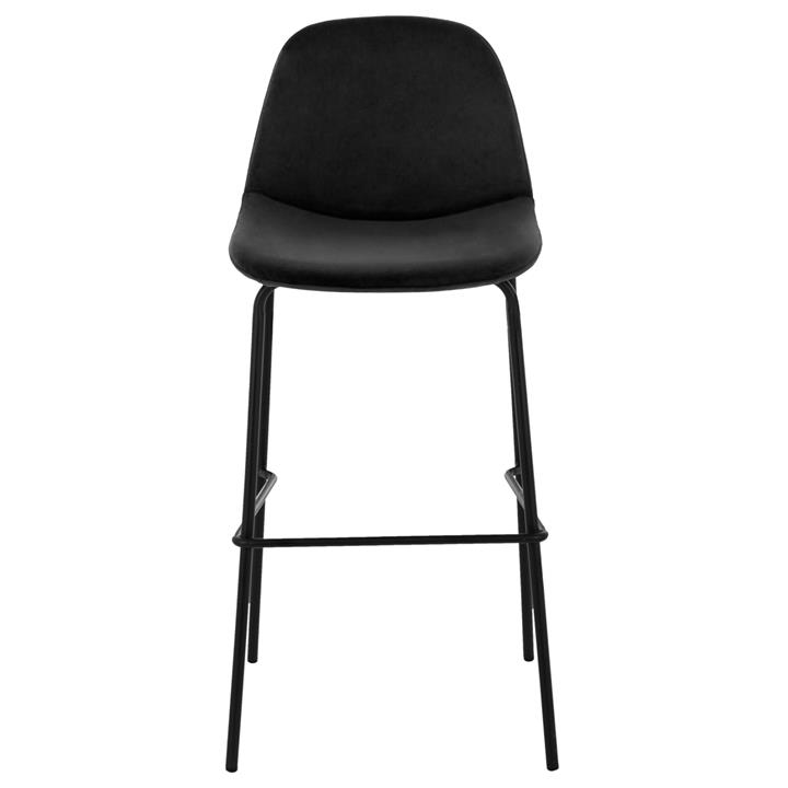 STOOL VINCENT HM8579.14, VELVET BLACK, METAL FRAME 56,5x47x106 cm.