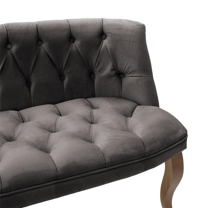 2 seater sofa Loreta pakoworld r velvet gray-charcoal 123x65x73cm