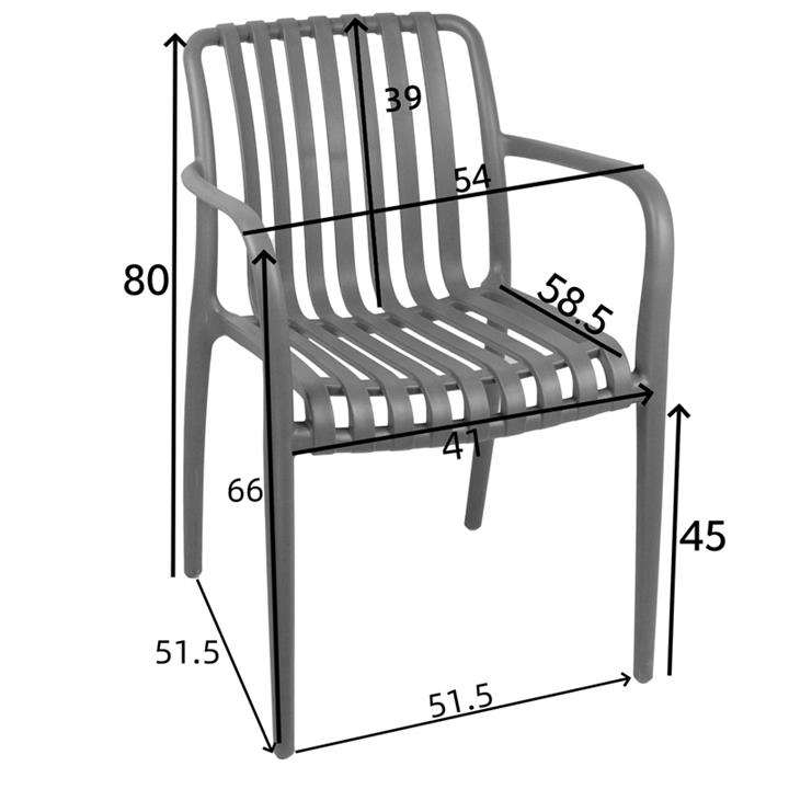Armchair Karmen pakoworld pp in cappuccino shade 58.5x54x80cm