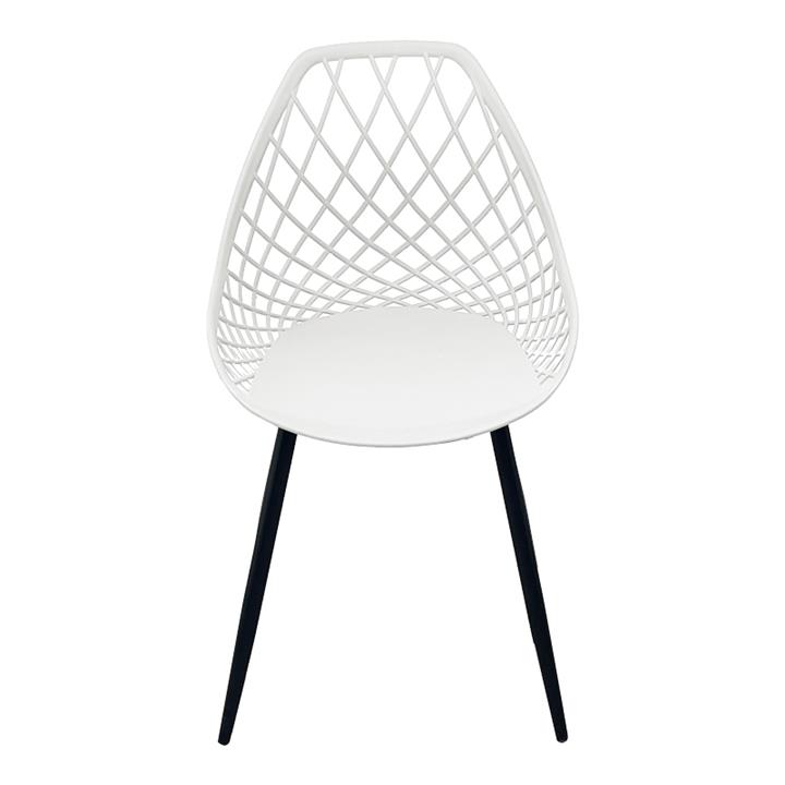 Suan pakoworld pp chair in white shade and black metal leg 56x49x82cm