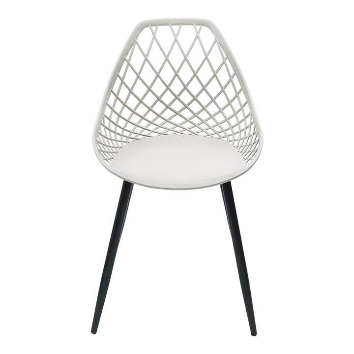 Suan pakoworld pp chair in white shade and black metal leg 56x49x82cm