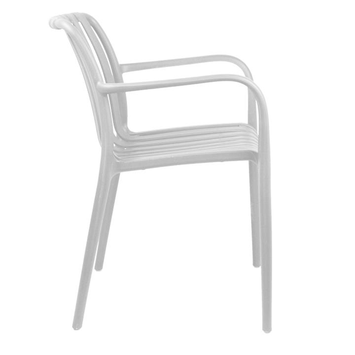 Armchair Karmen pakoworld pp in white shade 58.5x54x80cm