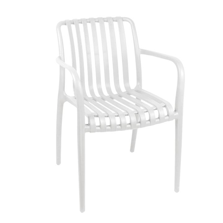Armchair Karmen pakoworld pp in white shade 58.5x54x80cm