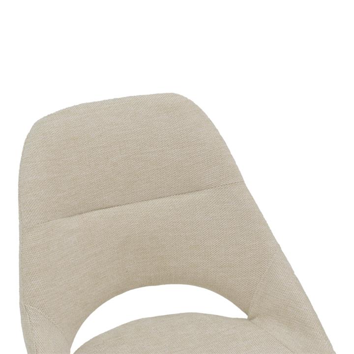 Chair Luciano pakoworld cream fabric and black metal leg 52x58x86cm