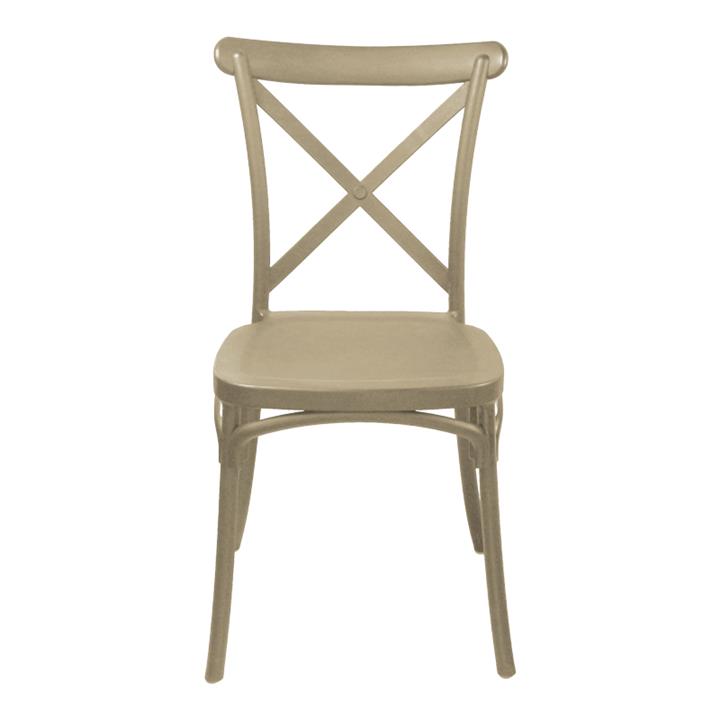 Crossie chair pakoworld pp in cappuccino shade 38x46.5x82cm