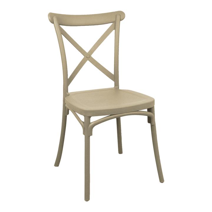 Crossie chair pakoworld pp in cappuccino shade 38x46.5x82cm