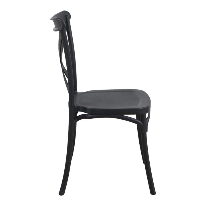 Crossie pakoworld pp chair in black shade 38x46.5x82cm