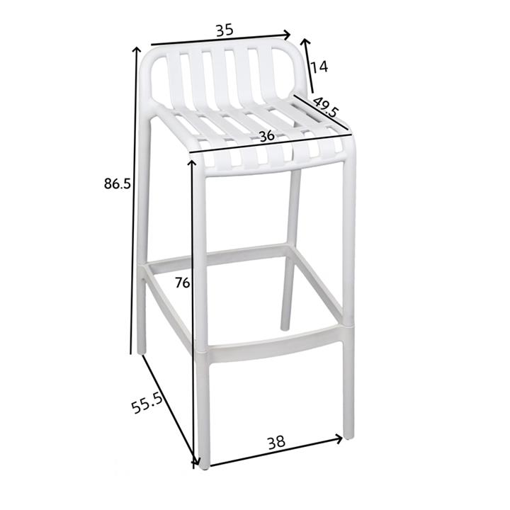 Bar stool Laudre pakoworld pp in cappuccino shade 56x36x87cm