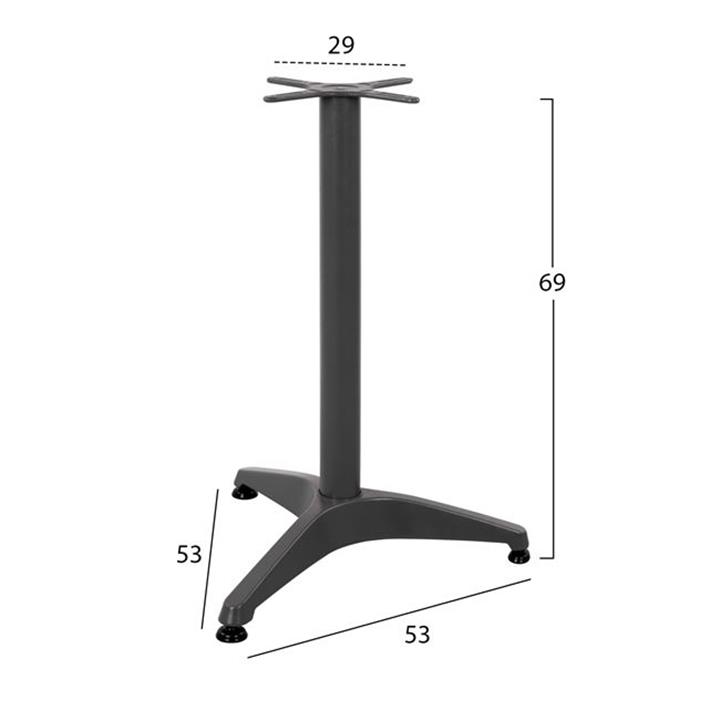 Base Aluminum 3legs 53x53x69 with cross 29x29 HM449