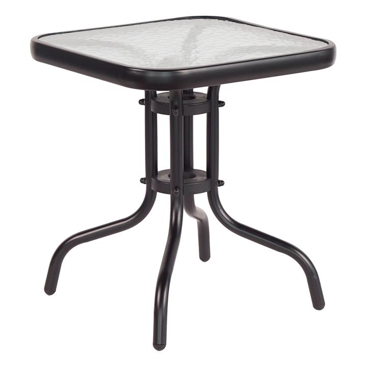 COFFEE TABLE FIGO HM6067.03 METAL IN BLACK-TEMPERED GLASS TOP 45x45x50Hcm.