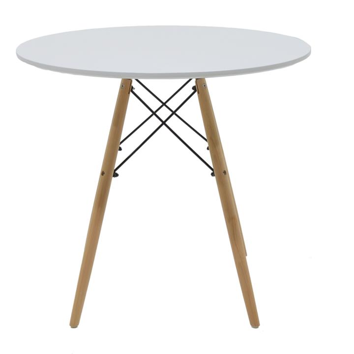 Ezra-Julita pakoworld dining table set of 3 pp-mdf in grey/white-natural color D80x73cm