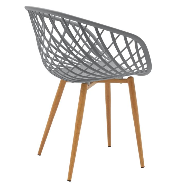 Ezra-Julita pakoworld dining table set of 3 pp-mdf in grey-white-natural color D60x73cm