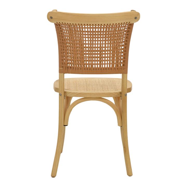 Chair Karley pakoworld natural beech wood-natural rattan seat 48x52x89cm
