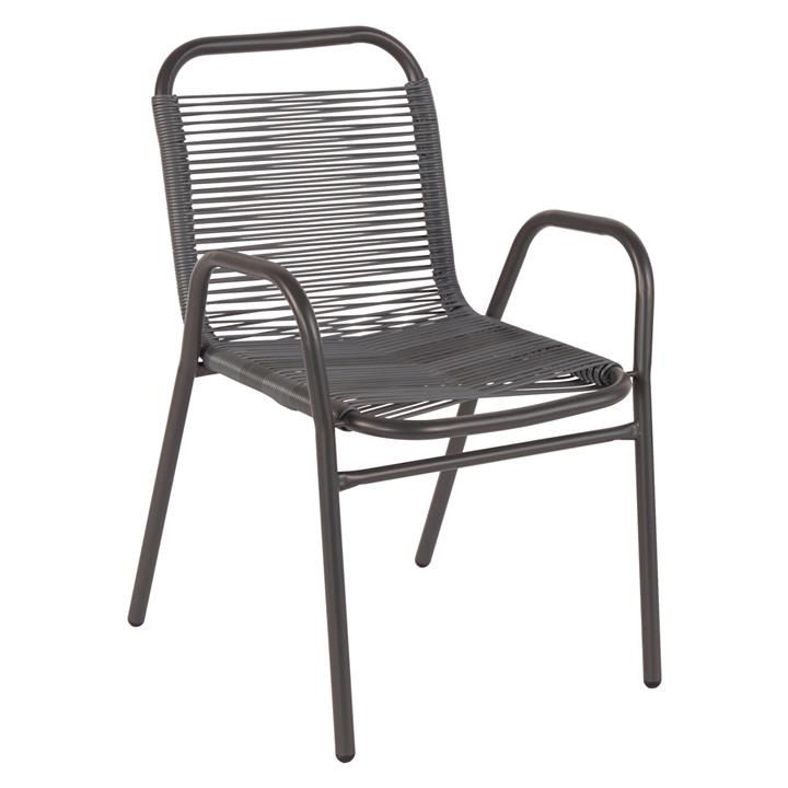 OUTDOOR ARMCHAIR AVRIL HM5968.01 METAL AND SYNTHETIC RATTAN IN GREY COLOR 54.5x56x78H