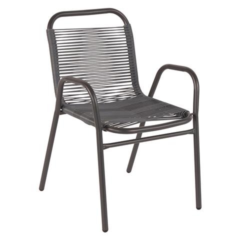 OUTDOOR ARMCHAIR AVRIL HM5968.01 METAL AND SYNTHETIC RATTAN IN GREY COLOR 54.5x56x78H