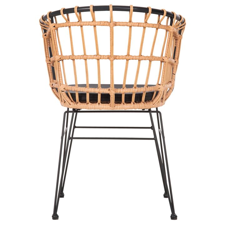 ARMCHAIR OUTDOOR ALLEGRA HM5456.11 METAL&CUSHION BLACK-WICKER BEIGE 58x61x81Hcm.