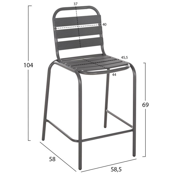 OUTDOOR LOUNGE SET 3PCS LAURA HM21054 GREY METAL & ALUMINUM