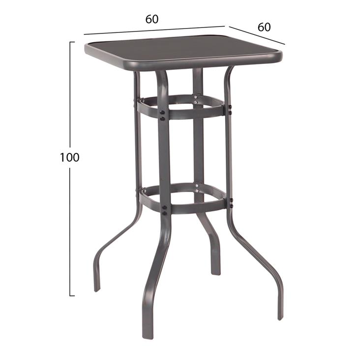 OUTDOOR LOUNGE SET 3PCS LAURA HM21055 BLACK METAL & ALUMINUM