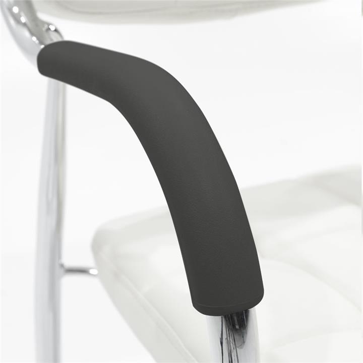 Stackable guest chair Otlen pakoworld white pu-chrome leg 47x45x87cm