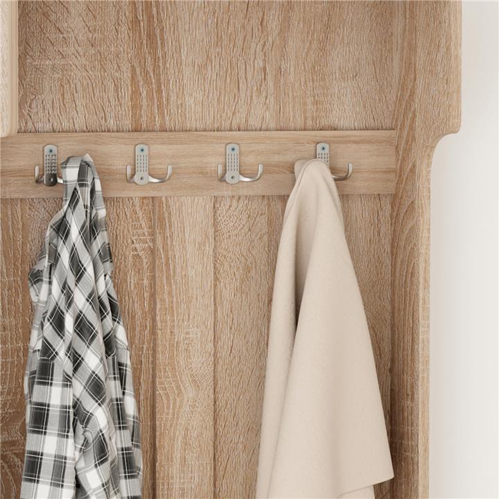 ENTRYWAY FURNITURE KAYLOR HM2474.01 WITH HOOKS&STORAGE SPACE-MDF IN SONAMA 65x34x180Hcm.