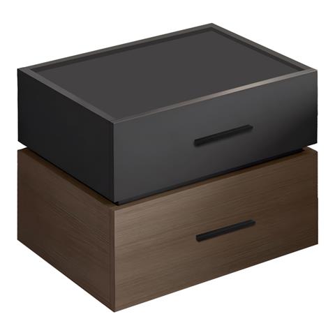 Sonlen pakoworld bedside table melamine and mdf in light walnut-charcoal shade 60x40x44.5cm