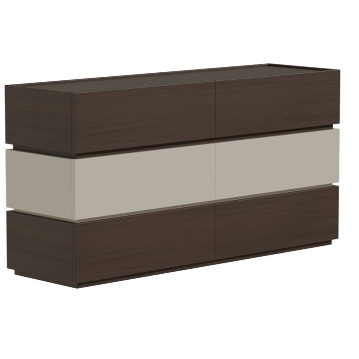 Sonlen pakoworld melamine and mdf chest of drawers in walnut-beige shade 120x40x72cm