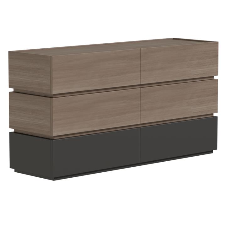 Sonlen pakoworld melamine and mdf chest of drawers in anthracite-light walnut shade 120x40x72cm