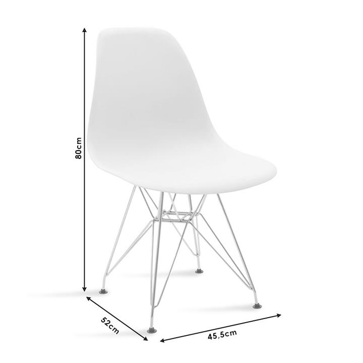 Chair Adelle pakoworld PP white-inox leg 46x55x81cm