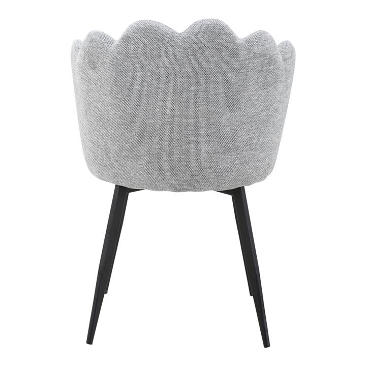 Chair Rosalia pakoworld fabric grey-black metal leg 57x52x80cm