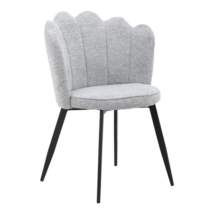 Chair Rosalia pakoworld fabric grey-black metal leg 57x52x80cm