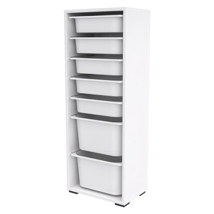 CHEST OF DRAWERS SANI HM18213.01 MELAMINE IN WHITE-7 WHITE P.E. DRAWERS 45,5x30x122Hcm.