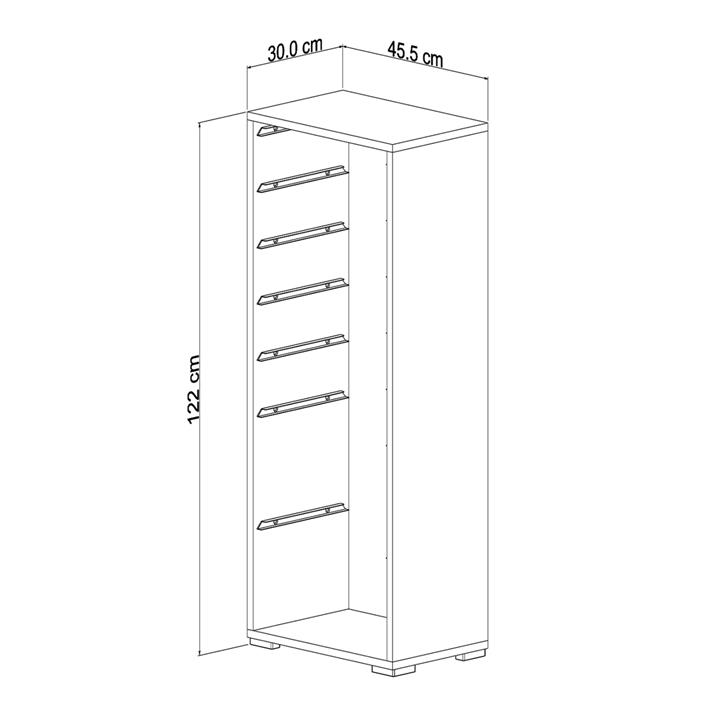 CHEST OF DRAWERS SANI HM18213.01 MELAMINE IN WHITE-7 WHITE P.E. DRAWERS 45,5x30x122Hcm.