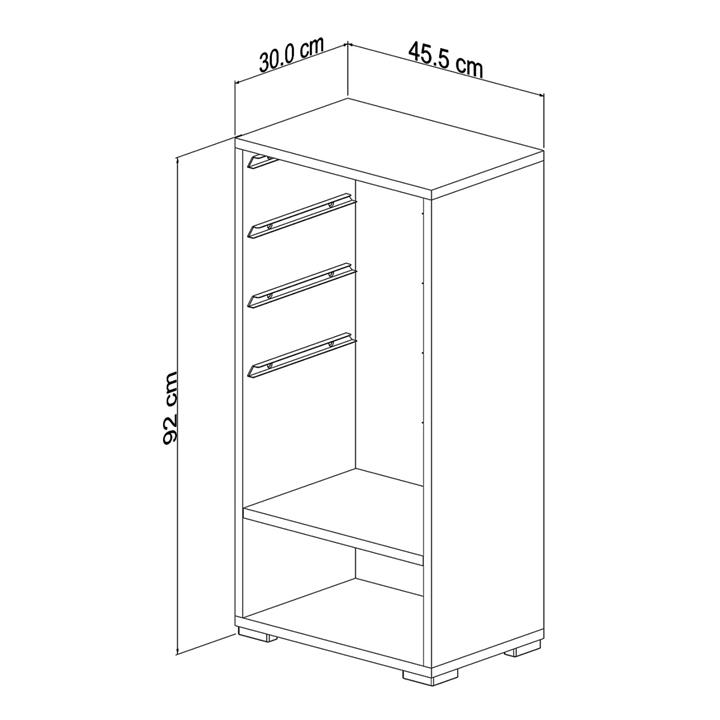 CHEST OF DRAWERS SANI HM18217.01 MELAMINE IN WHITE-4 WHITE DRAWERS-SHELF 45x30x90Hcm.