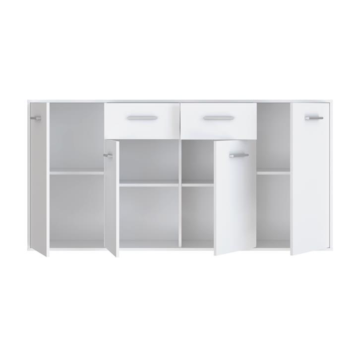 Drepen pakoworld melamine chest of drawers in white color 162.3x34.2x81.7cm