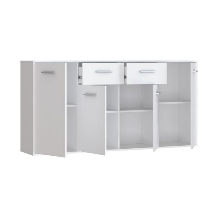 Drepen pakoworld melamine chest of drawers in white color 162.3x34.2x81.7cm