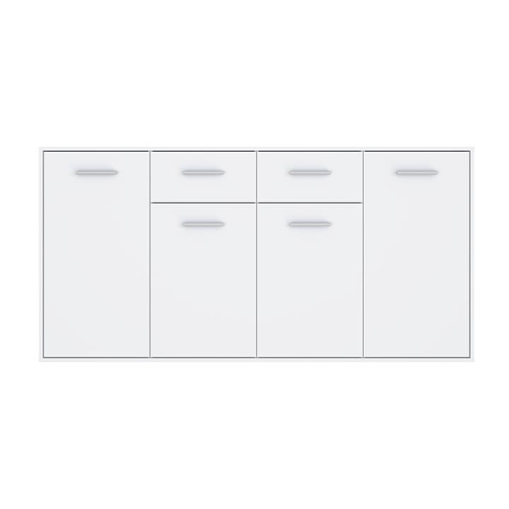 Drepen pakoworld melamine chest of drawers in white color 162.3x34.2x81.7cm