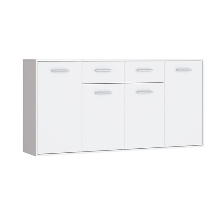 Drepen pakoworld melamine chest of drawers in white color 162.3x34.2x81.7cm