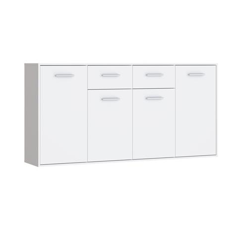 Drepen pakoworld melamine chest of drawers in white color 162.3x34.2x81.7cm