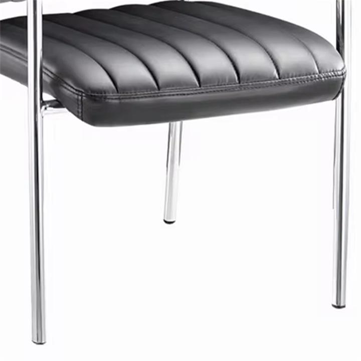 Cazen stackable guest chair pakoworld black pu-chrome leg 47x45x87cm