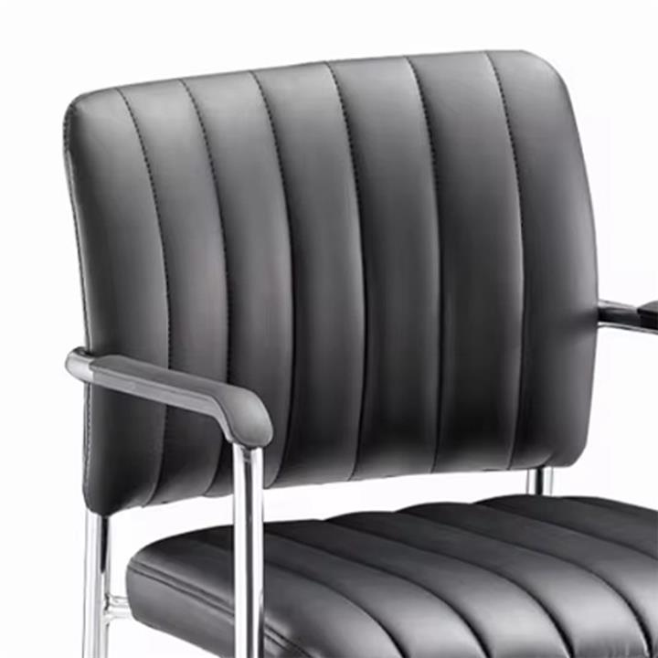 Cazen stackable guest chair pakoworld black pu-chrome leg 47x45x87cm
