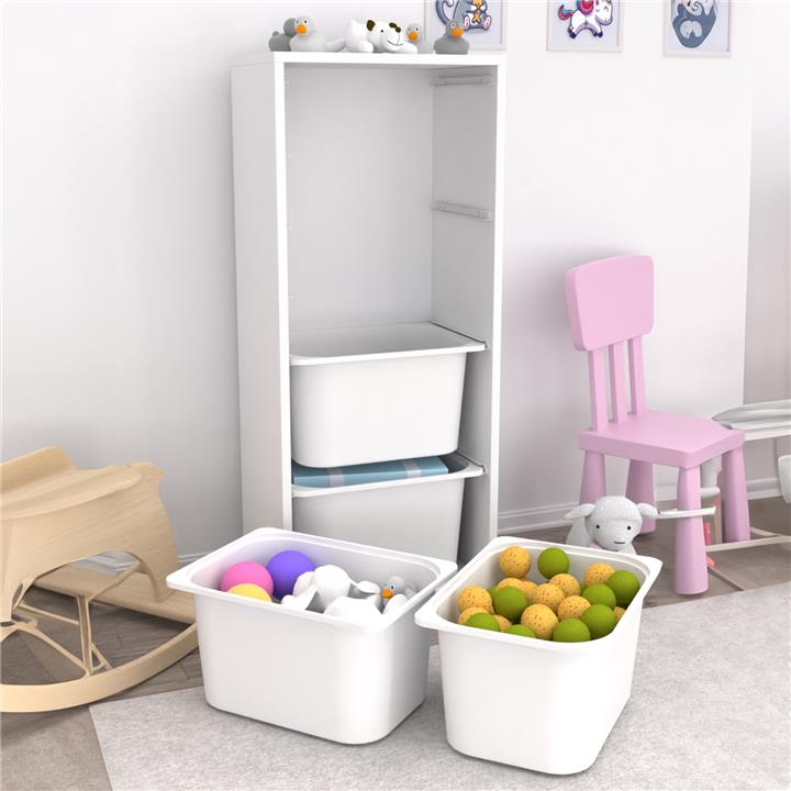 CHEST OF DRAWERS SANI HM18216.01 MELAMINE IN WHITE-4 WHITE P.E. DRAWERS 45,5x30x109Hcm.